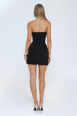 Luxe Decadence Strapless Mini Dress Black