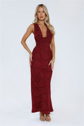 Lasting Luxuries Maxi Dress Wine