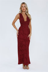 Lasting Luxuries Maxi Dress Wine