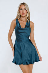 Rosé Before Sunset Satin Mini Dress Green