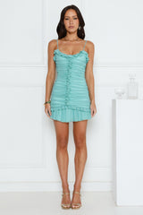 Pearl Ocean Mini Dress Aqua