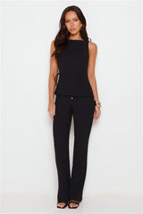 Refined Edge High Rise Straight Leg Tailored Pants Black
