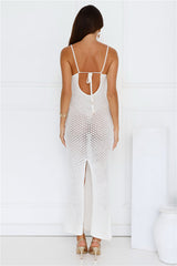 Ocean Breeze Knit Maxi Dress White