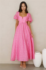 Softly Enchanted Midi Dress Fuchsia