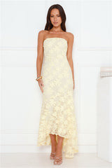 Urban Petal Strapless Maxi Dress Yellow