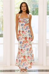 Whimsical Land Halter Maxi Dress Floral