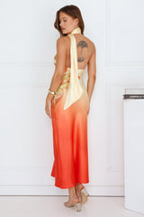 Sun Lily Satin Maxi Dress Yellow