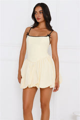 Style Icon Bubble Mini Dress Yellow