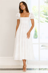 Honeysuckle Haven Maxi Dress White