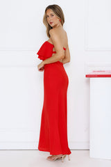 Midnight In Paris Strapless Maxi Dress Red