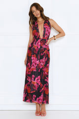 Flirtationship Halter Maxi Dress Print