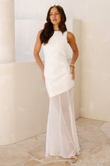 Modern Art Maxi Dress White