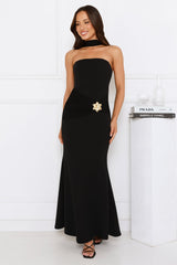 Silhouette Shine Strapless Maxi Dress Black