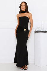 Silhouette Shine Strapless Maxi Dress Black