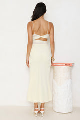 Poised Perfection Mesh Maxi Dress Yellow