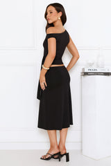 Starlit Muse Midi Skirt Black