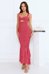 Glitter Kiss Mesh Maxi Dress Pink