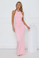 Iconic Dream Halter Maxi Dress Pink