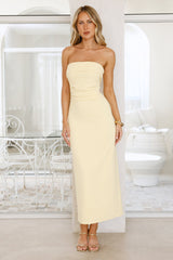Fashion Forecast Strapless Maxi Dress Yellow
