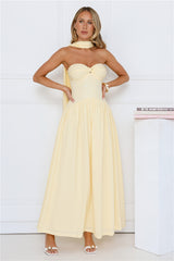 Sparkle In Her Step Strapless Maxi Dress Yellow