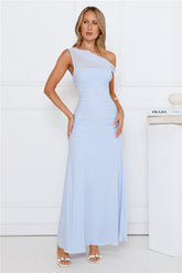 Bloom Baby Off Shoulder Maxi Dress Blue