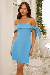 Seashell Dream Off Shoulder Mini Dress Blue