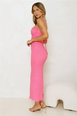 Street Style Chic Midi Dress Pink