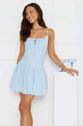 Too Exclusive Gingham Mini Dress Blue