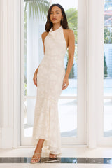 Petals In Motion Halter Maxi Dress Yellow