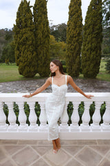 Delicate Lace Dream Midi Dress White