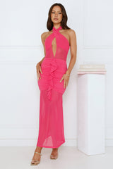 Love All Day Halter Maxi Dress Pink