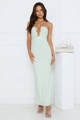 Hot Girl Social Strapless Maxi Dress Sage