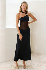 Femme Luxe One Shoulder Maxi Dress Black