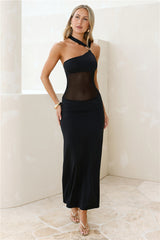 Femme Luxe One Shoulder Maxi Dress Black