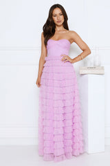 Lovers In Paris Strapless Tulle Maxi Dress Lilac