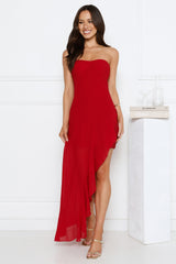 Sparkle Every Day Strapless Maxi Dress Red