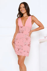 Sugar Satin Mini Dress Pink