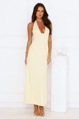 Palm Avenue Halter Maxi Dress Yellow