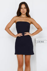 Viva La Vibe Strapless Mini Dress Navy
