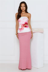 Sunset Shenanigans Strapless Top White