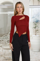 Off To Work Long Sleeve Top Wine