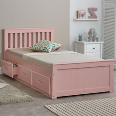 Mission pink Wooden Storage Bed Frame – 3ft Single