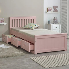 Mission pink Wooden Storage Bed Frame – 3ft Single