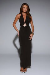 Leading Lady Luxe Halter Maxi Dress Black