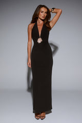 Leading Lady Luxe Halter Maxi Dress Black