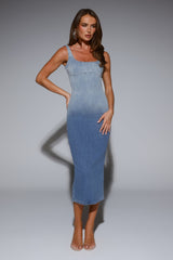 DNM Denim Destination Midi Dress Blue