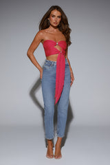 The New It Girl Strapless Crop Top Pink