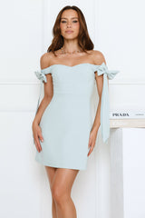 Petal Rebel Off Shoulder Mini Dress Mint