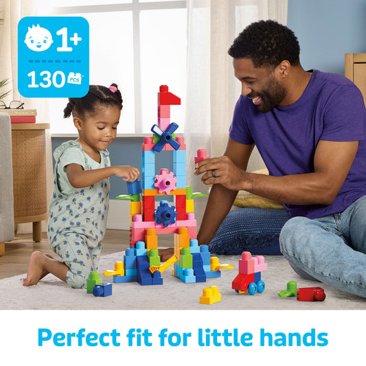 MEGA BLOKS First Builders Big Bag Of Blocks Toy Blocks With Storage Bag (130 Pieces) For Toddler