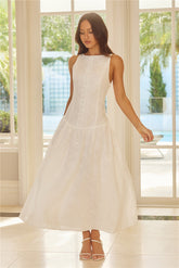 Jasmine Jewel Embroidered Maxi Dress White